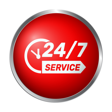 pngtree 24 7 hour service label design with free vector png image 6568820